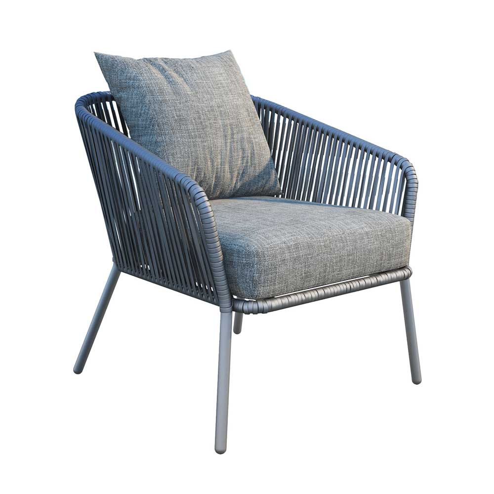 Sofá de jardín de aluminio de cuerda con cojín personalizado-Huzhou